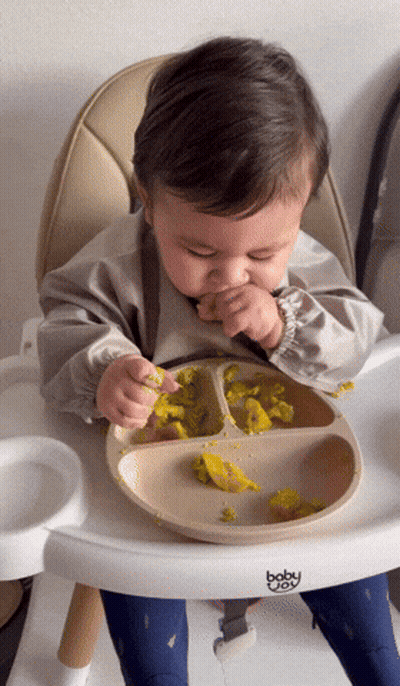 Baby Eating From Baby Way Tray GIF