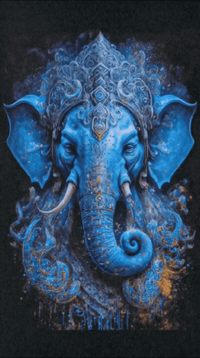 Baby Elephant Reading Book Happy Ganesh Chaturthi GIF
