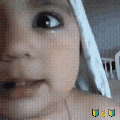 Baby Face Close Up With Beginner Symbol GIF