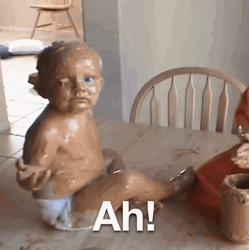 Baby Fully Coated With Peanut Butter GIF