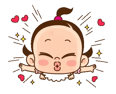 Baby Girl Blowing Kiss Sticker
