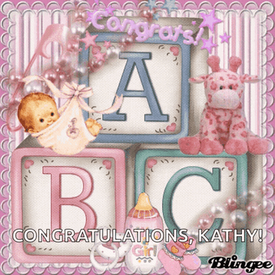 Baby Girl Congratulations Card ABC GIF