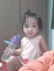 Baby Girl Drinking Water GIF