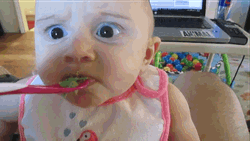 Baby Girl Tried Avocado GIF