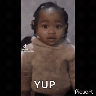 Baby Girl With Headphones Making Funny Face Saying Yup GIF