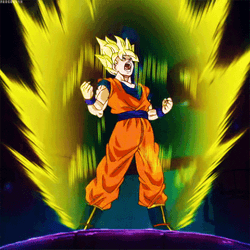 Baby Goku Turns Super Saiyan GIF