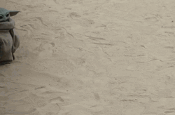 Baby Grogu Walking GIF