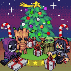 Baby Groot Christmas With Friends GIF