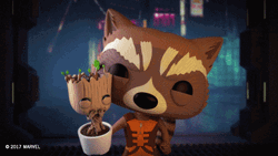 Baby Groot Laughing With Rocket GIF