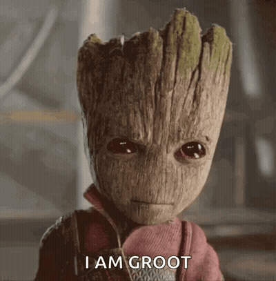 Baby Groot Looking At Camera Saying I Am Groot GIF