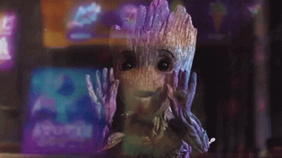 Baby Groot Looking Through Glass Window GIF
