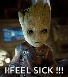Baby Groot Sick Vomit GIF