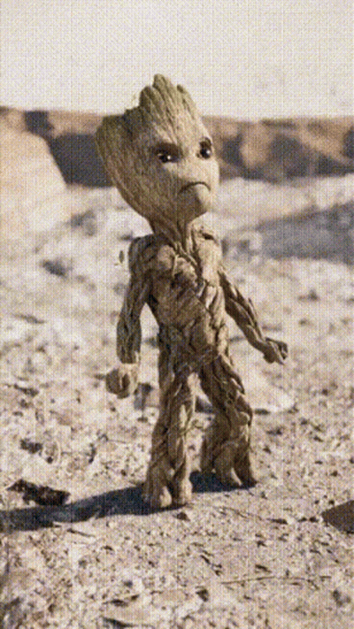 Baby Groot Standing In Desert GIF