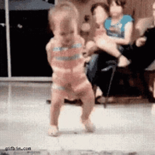 Baby In Bathing Suit Dancing GIF