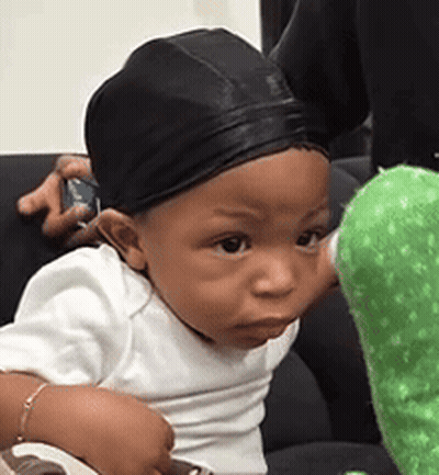 Baby In Black Hat And White Shirt GIF