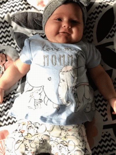 Baby In Blue Shirt Saying Love My Mommy GIF