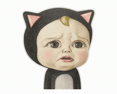 Baby In Cat Costume Sad Face GIF