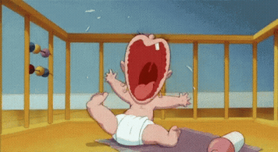 Baby In Diaper Crying In Crib GIF