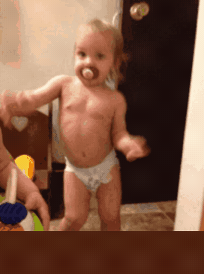 Baby In Diaper Dancing Love You GIF