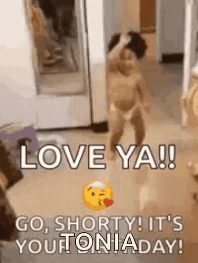 Baby In Diaper Dancing Saying Love Ya GIF