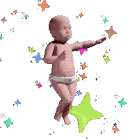 Baby In Diaper Flying Sticker