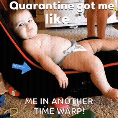 Baby In Diaper Laying In Chair Quarantine Got Me Like GIF