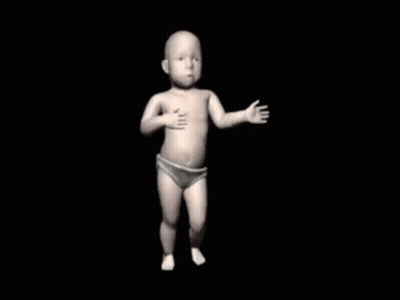 Baby In Diaper Standing GIF