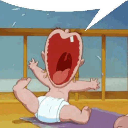 Baby In Diaper With Mouth Open Sticker