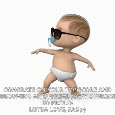 Baby In Diaper With Sunglasses And Pacifier GIF