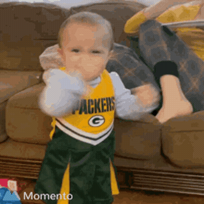 Baby In Green Bay Packers Jersey GIF