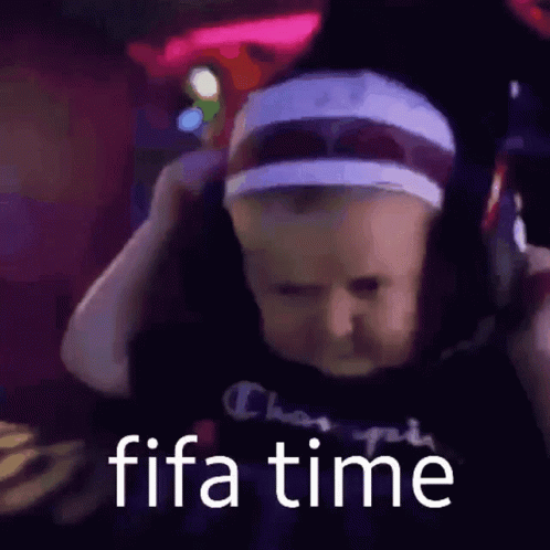 Baby In Headphones And Headband With FIFA Time GIF