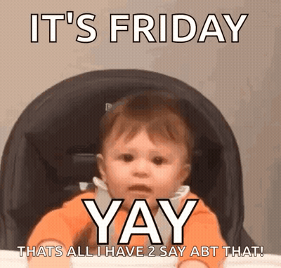 Baby In High Chair Saying Its Friday Yay GIF