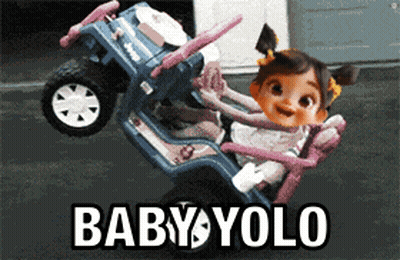 Baby In Jeep Saying Baby YOLO GIF
