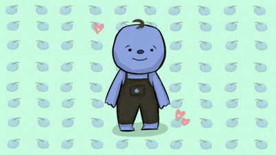 Baby In Overalls With Heart GIF