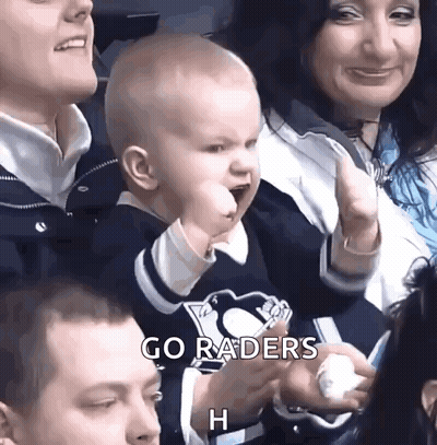 Baby In Penn State Jersey Fist Pump Saying Go Raiders GIF