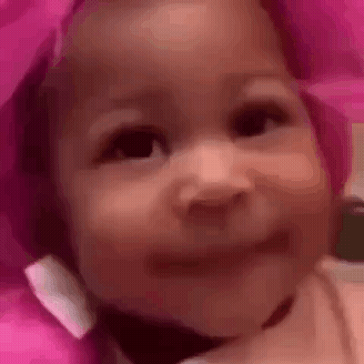 Baby In Pink Hat Close Up GIF