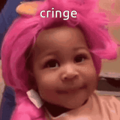 Baby In Pink Hat Saying Cringe GIF