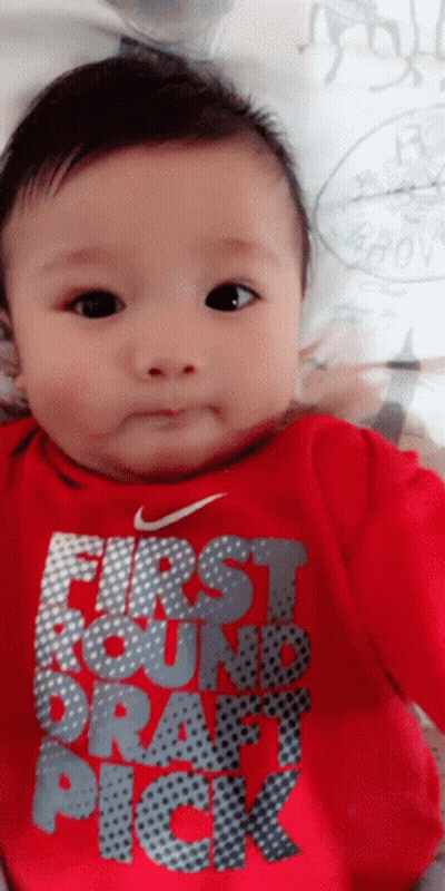 Baby In Red Nike Shirt First Round Draft Pick GIF
