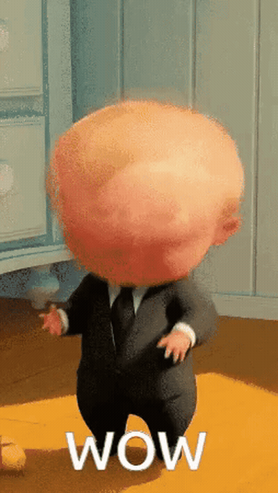 Baby In Suit And Tie Dancing Wow On Floor GIF