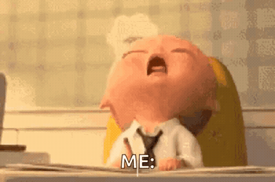 Baby In Suit Crying At Desk GIF