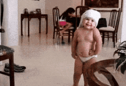Baby In Towel Funny Dance GIF