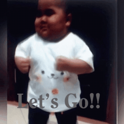 Baby In White Shirt Says Let's Go GIF