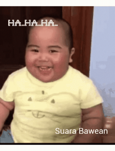Baby In Yellow Shirt Smiling Ha Ha Ha Suara Bawean GIF