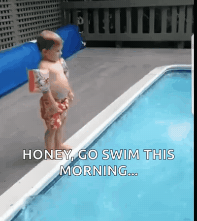 Baby Jumping Pool Honey Go Swim This Morning GIF