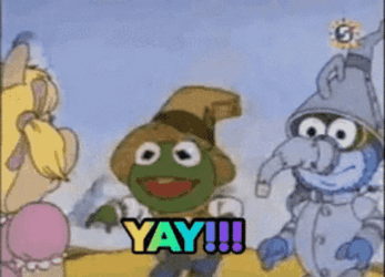 Baby Kermit Yay Jump GIF