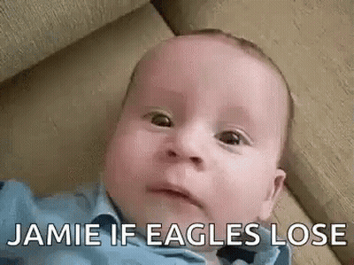 Baby Laying On Couch Making Funny Face Jamie If Eagles Lose GIF