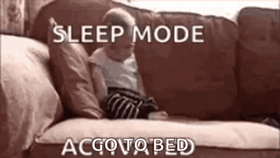Baby Laying On Couch Sleep Mode AC Go To Bed GIF