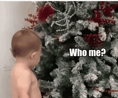 Baby Looking At Christmas Tree GIF