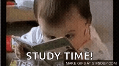 Baby Looking At Study Time Book GIF