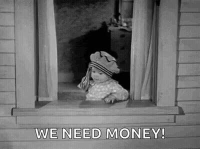 Baby Looking Out Window Saying We Need Money GIF